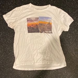 -Aeropostale men’s medium graphic los angeles white lightweight tee shirt
